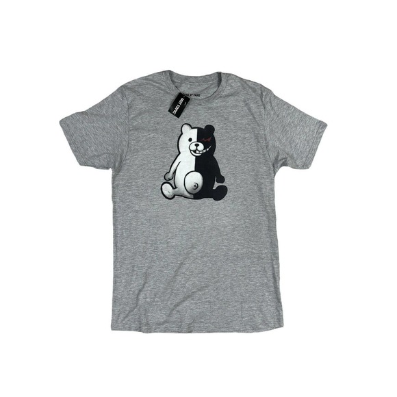 NWT For Fans By Fans Monokuma Bear‎ Gray Short Sleeve Crewneck Size M - Picture 1 of 6